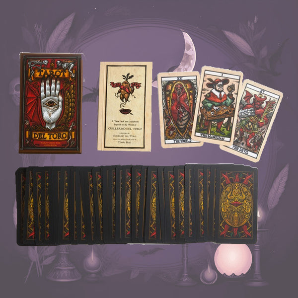 Cartes De Tarot Del Toro - 78 Cartes Divinatoires Avec Sac En Velours - Jeu Inspiré Des Films De Guillermo Del Toro