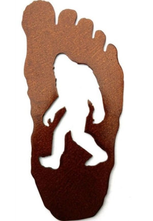 Small Bigfoot Sasquatch Metal Footprint Magnet
