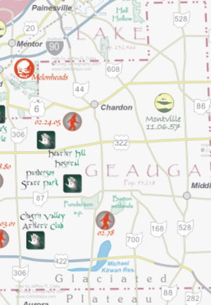 Ohio Mysteries Map Bigfoot UFO